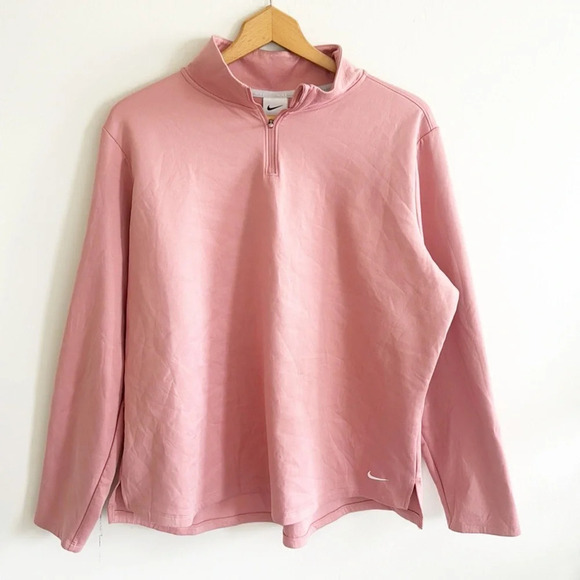 Nike mauve pink Therma-FIT One Long Sleeve 1/2 Zip sweatshirt knit top size XXL - Picture 3 of 8